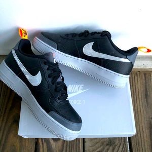 Nike Air Force 1 LV8 2 Black-Wolf Grey-Orange 6.5